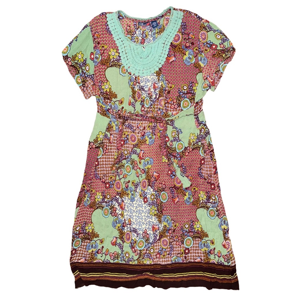 Phool Y2K Floral Boho Midi Dress Festival Hippie Maximalist Dopamine‎